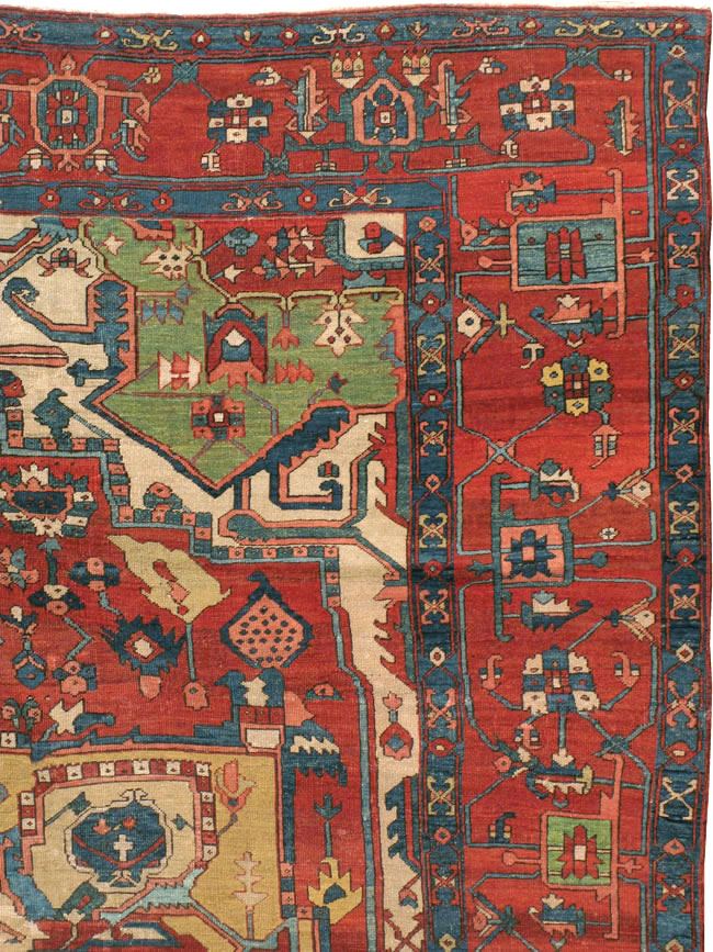 Antique Persian Heriz Carpet, No.14272 - Gss