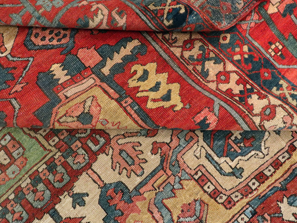 Antique Persian Heriz Carpet, No.14272 - Gss