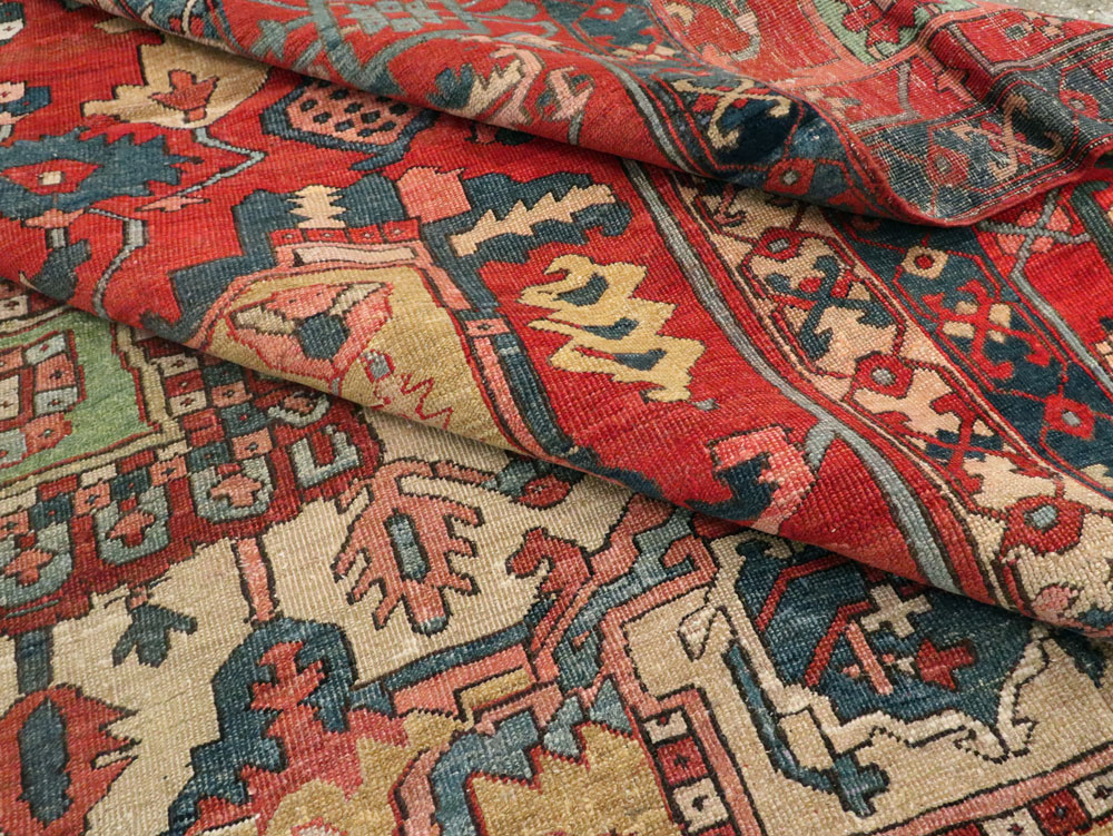 Antique Persian Heriz Carpet, No.14272 - Gss