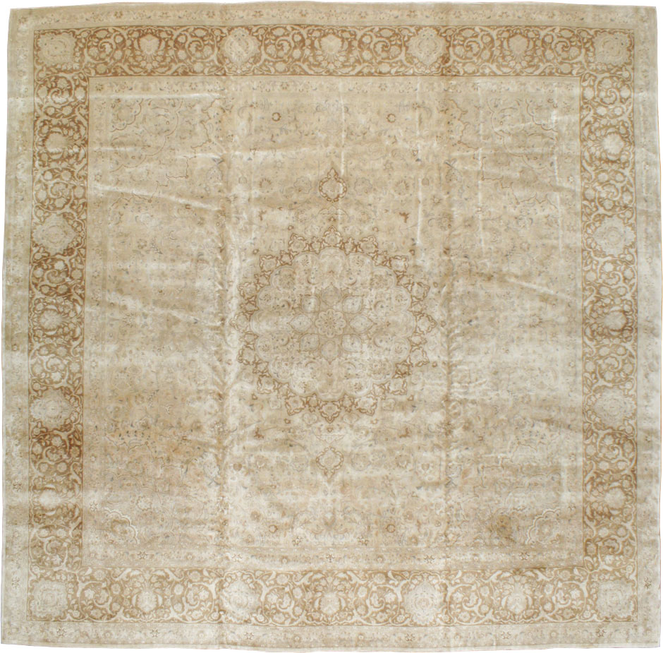 Vintage Persian Tabriz Square Carpet, No.14307 - Gss