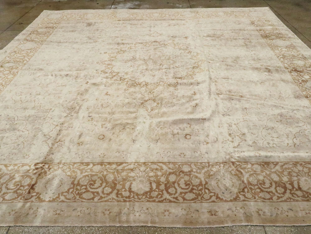 Vintage Persian Tabriz Square Carpet, No.14307 - Gss