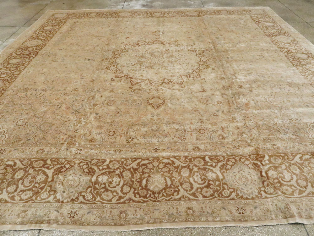 Vintage Persian Tabriz Square Carpet, No.14307 - Gss