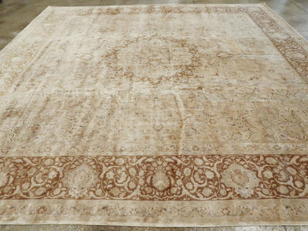 Vintage Persian Tabriz Square Carpet, No.14307 - Gss