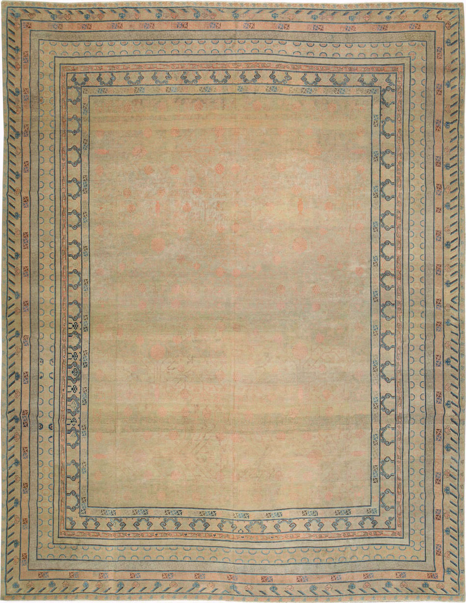Antique East Turkestan Khotan Carpet, No.14309 - Gss