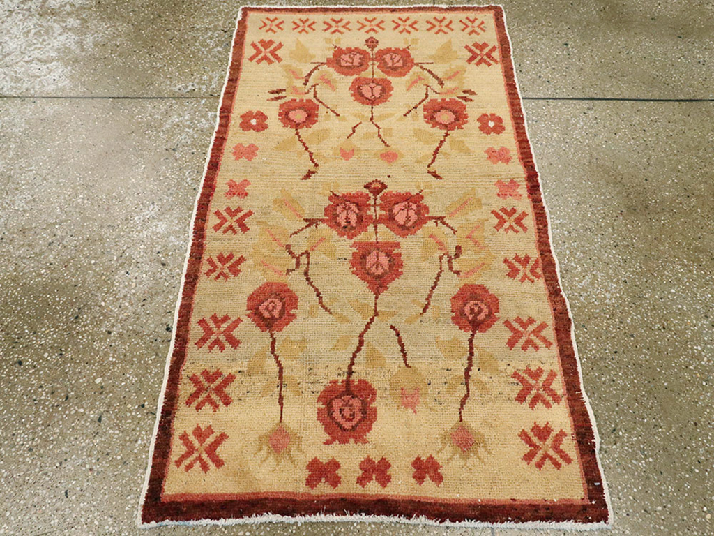 Vintage Turkish Anatolian Throw Rug, No.14326 - Gss