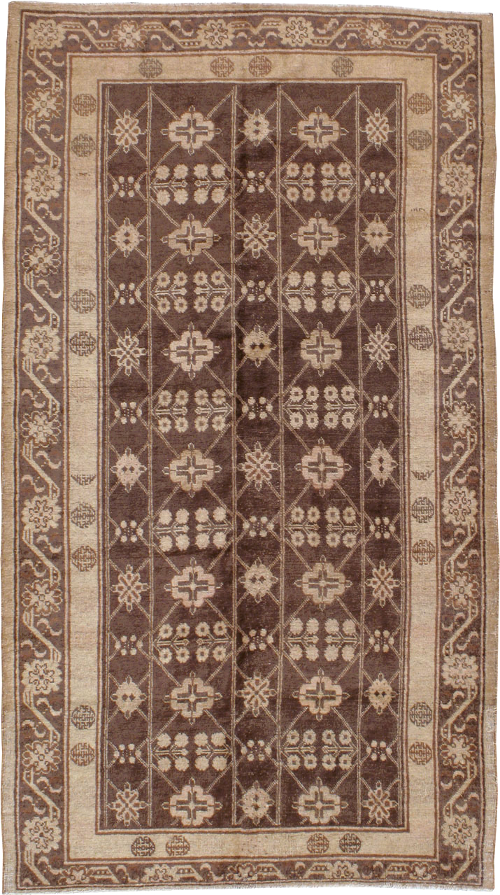 Antique East Turkestan Khotan Carpet, No.14345 - Gss