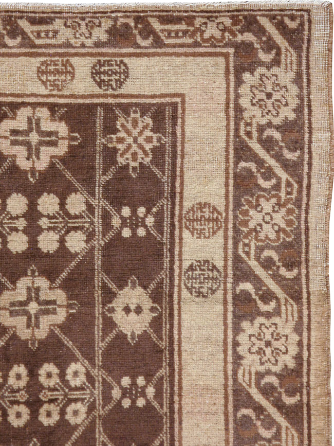 Antique East Turkestan Khotan Carpet, No.14345 - Gss