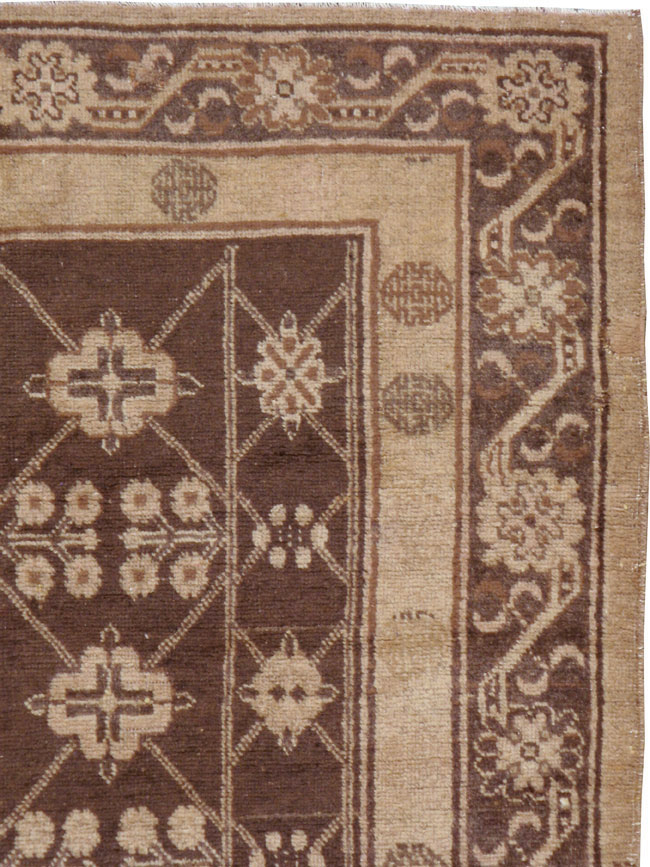 Antique East Turkestan Khotan Carpet, No.14345 - Gss