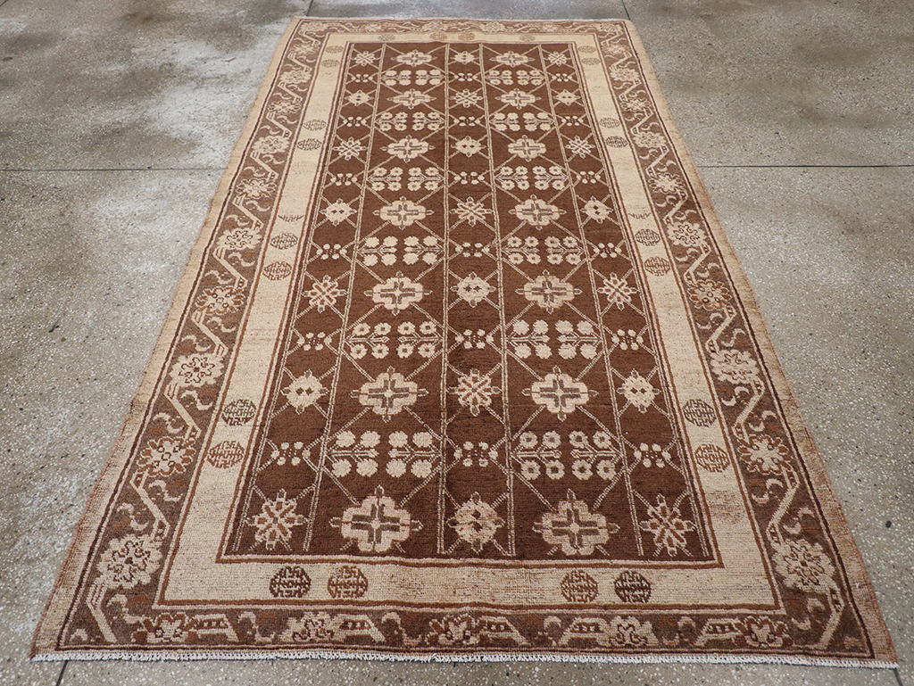 Antique East Turkestan Khotan Carpet, No.14345 - Gss