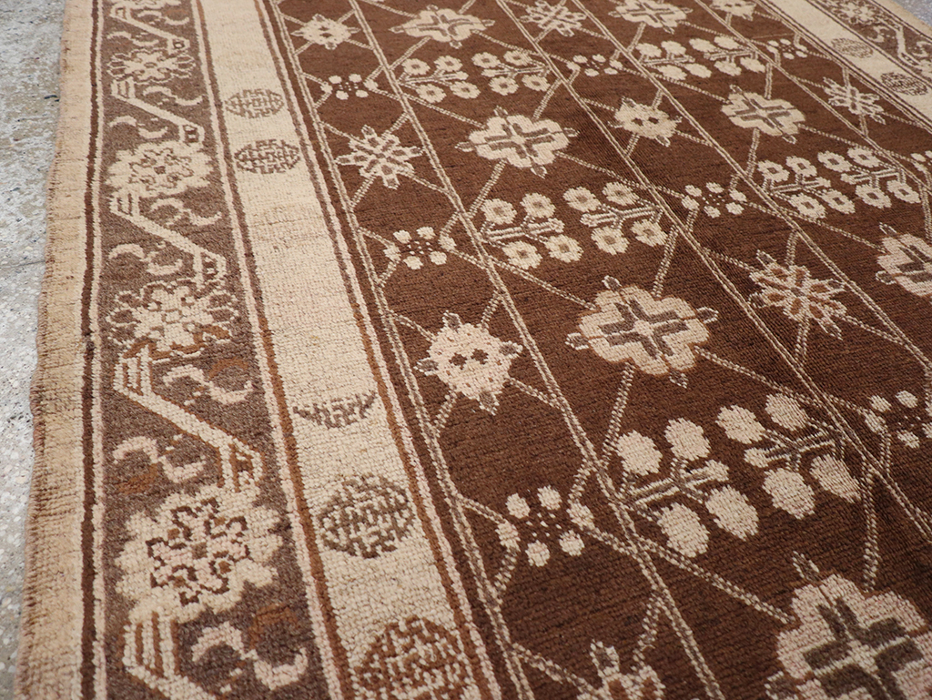 Antique East Turkestan Khotan Carpet, No.14345 - Gss