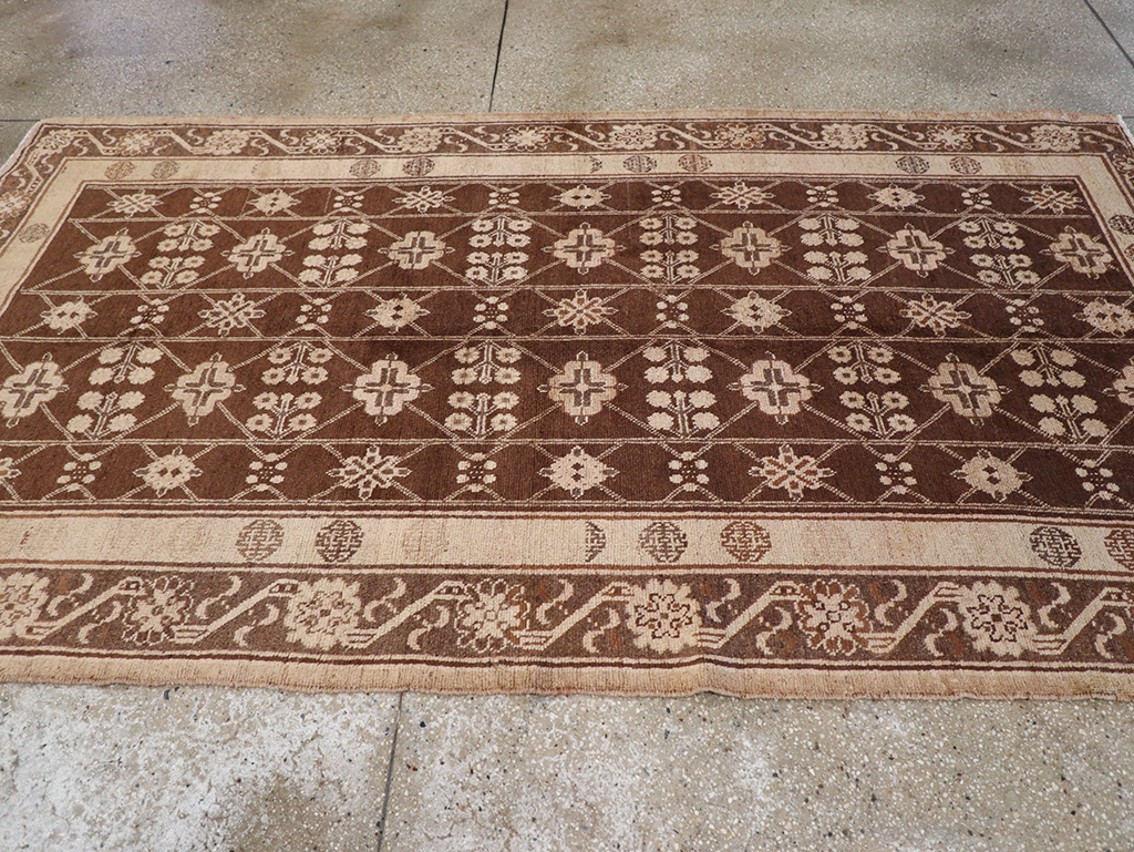 Antique East Turkestan Khotan Carpet, No.14345 - Gss