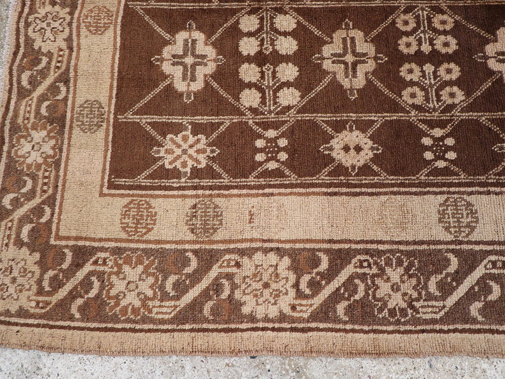 Antique East Turkestan Khotan Carpet, No.14345 - Gss