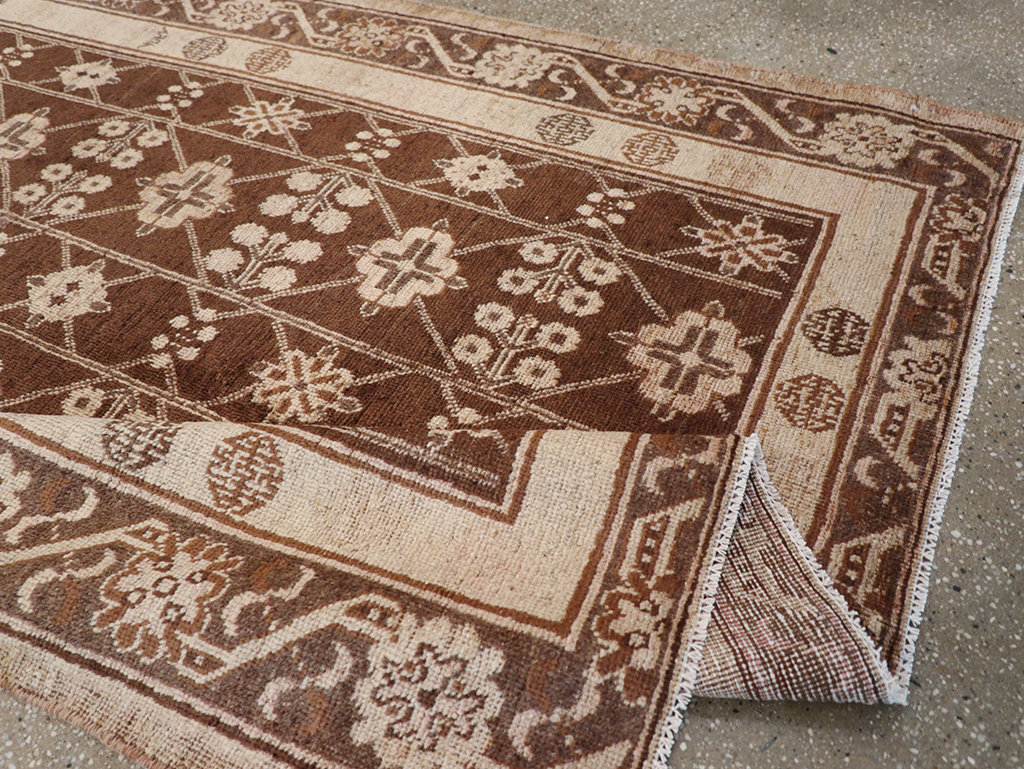 Antique East Turkestan Khotan Carpet, No.14345 - Gss