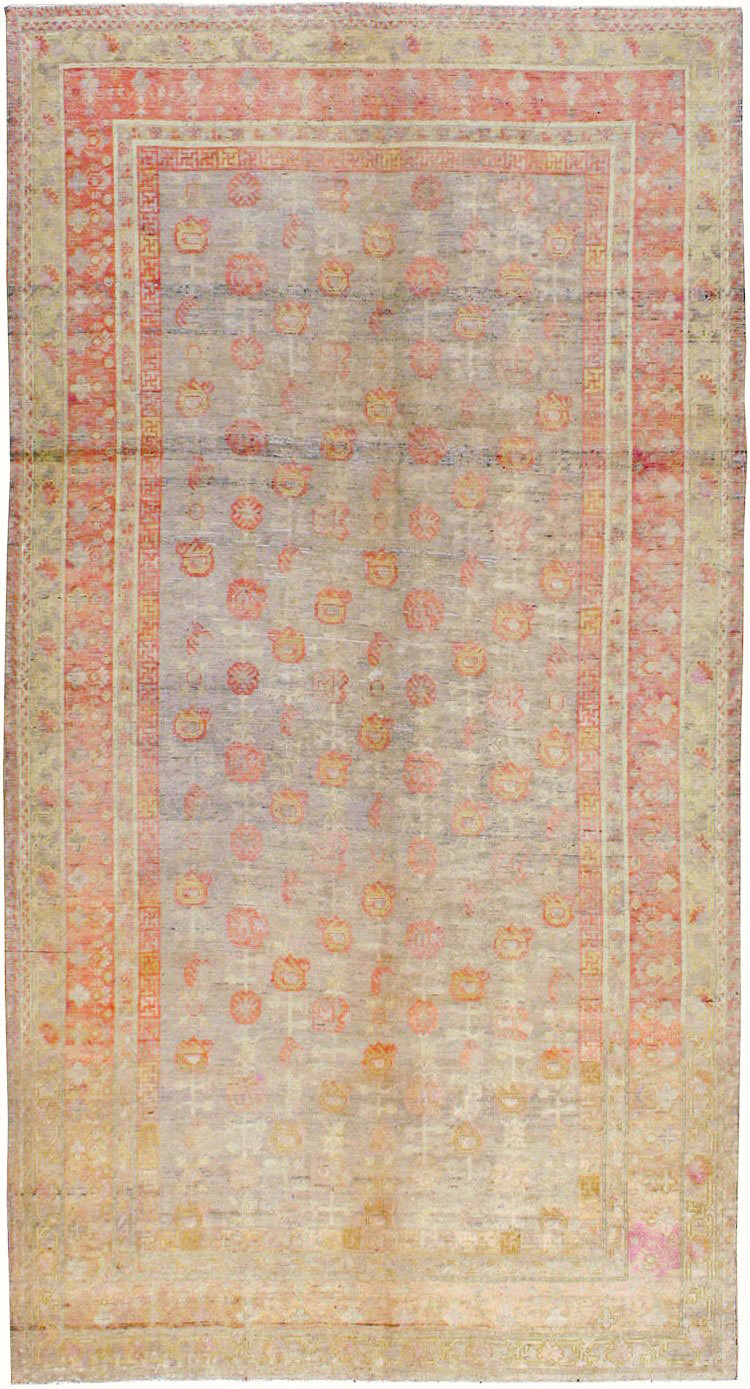 Antique East Turkestan Khotan Carpet, No.14346 - Gss