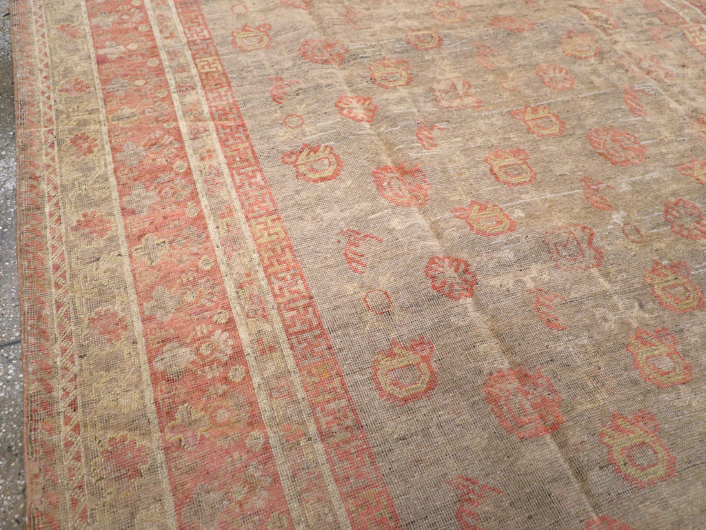 Antique East Turkestan Khotan Carpet, No.14346 - Gss