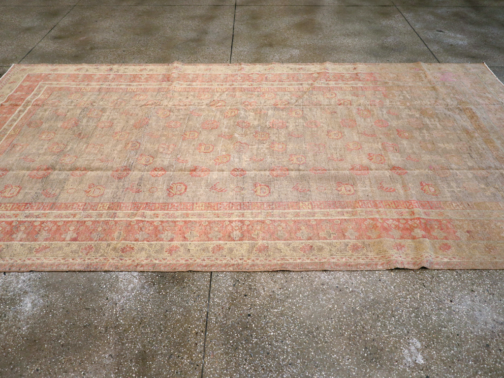 Antique East Turkestan Khotan Carpet, No.14346 - Gss