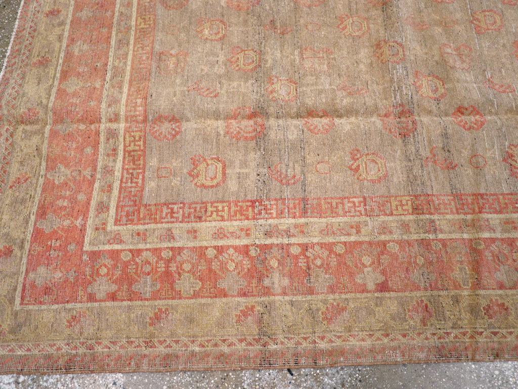 Antique East Turkestan Khotan Carpet, No.14346 - Gss