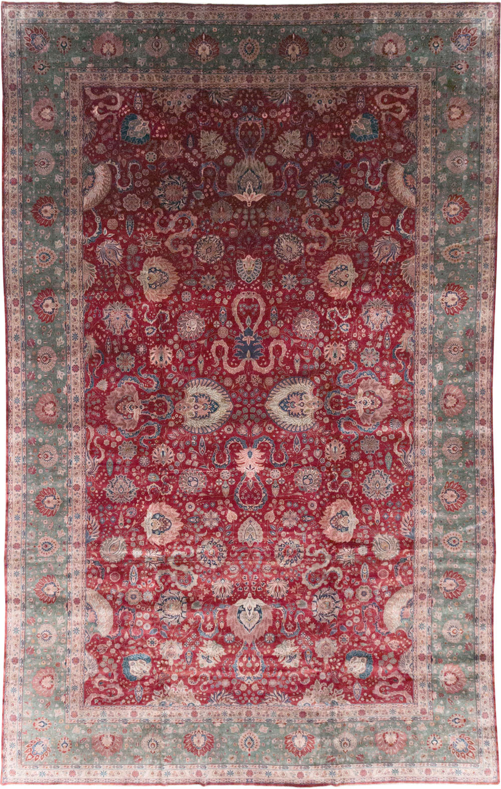 Antique Persian Kashan Large Carpet, No.14369 - Gss