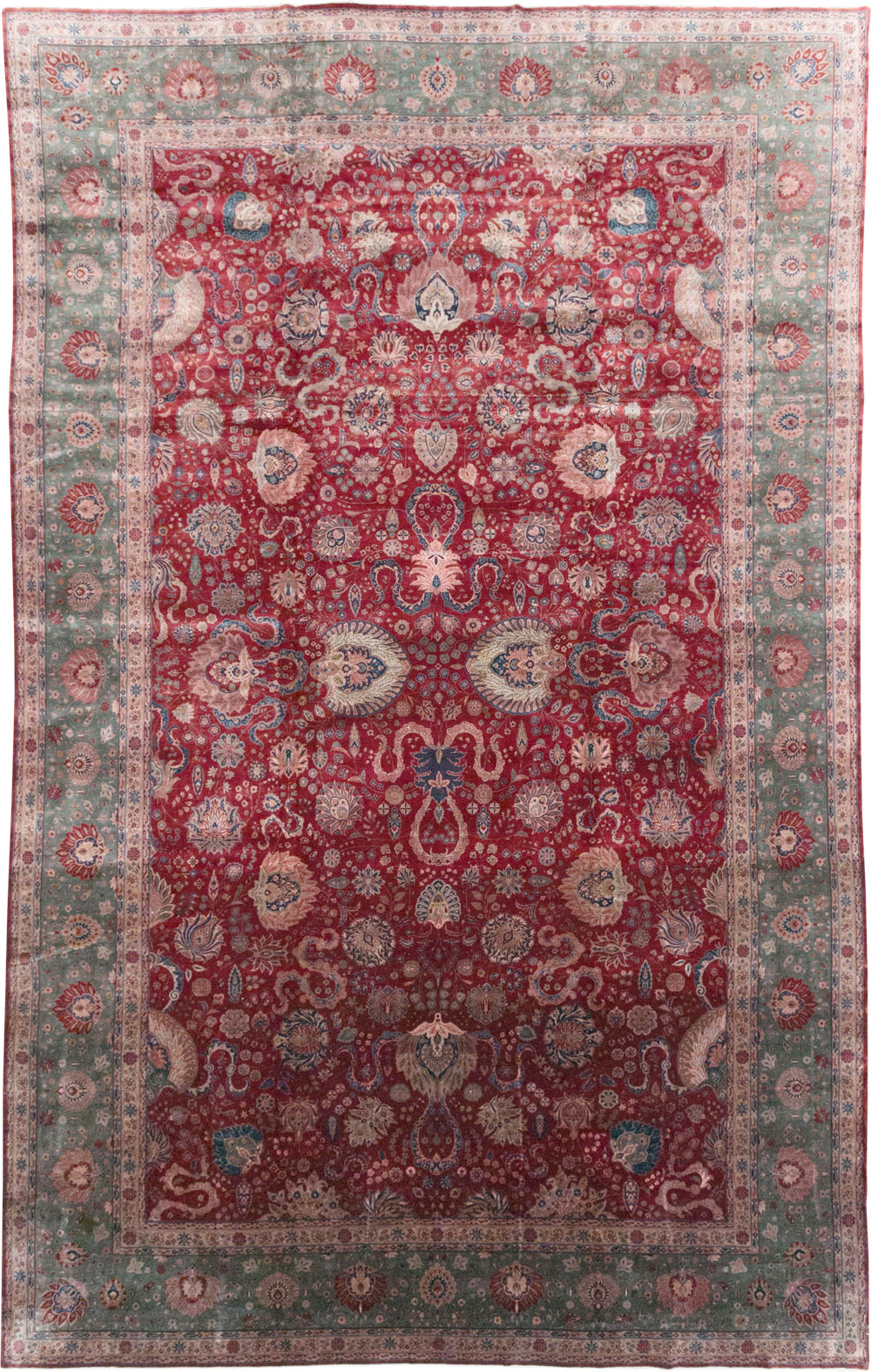Antique Persian Kashan Large Carpet, No.14369 - Gss