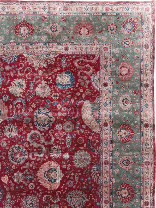 Antique Persian Kashan Large Carpet, No.14369 - Gss