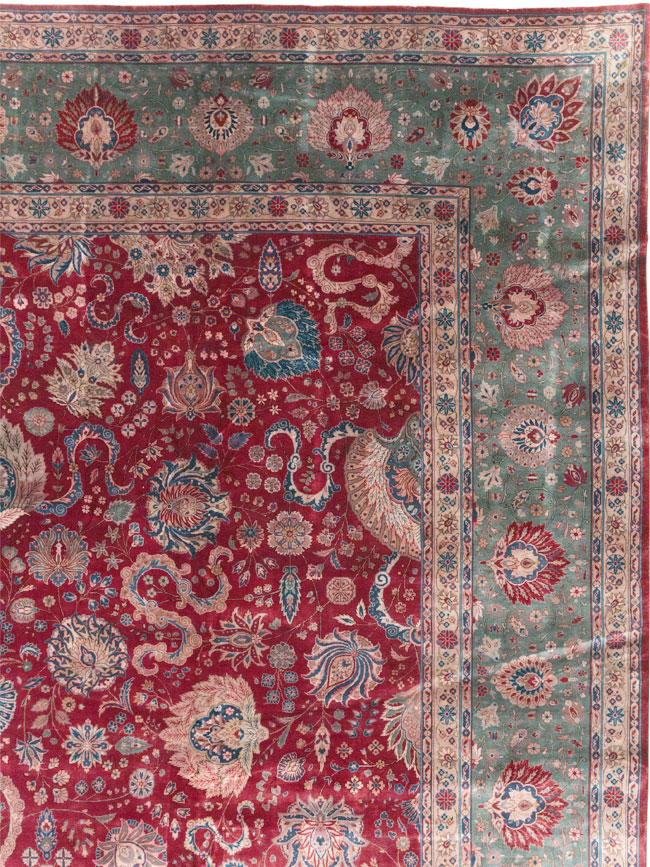 Antique Persian Kashan Large Carpet, No.14369 - Gss