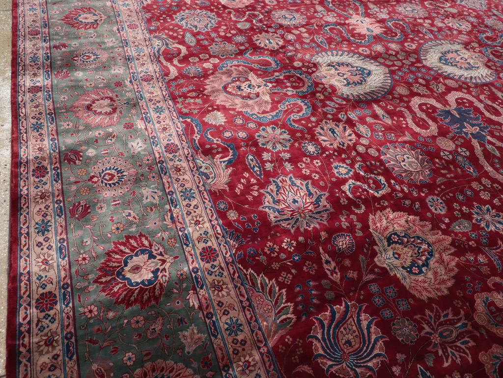 Antique Persian Kashan Large Carpet, No.14369 - Gss