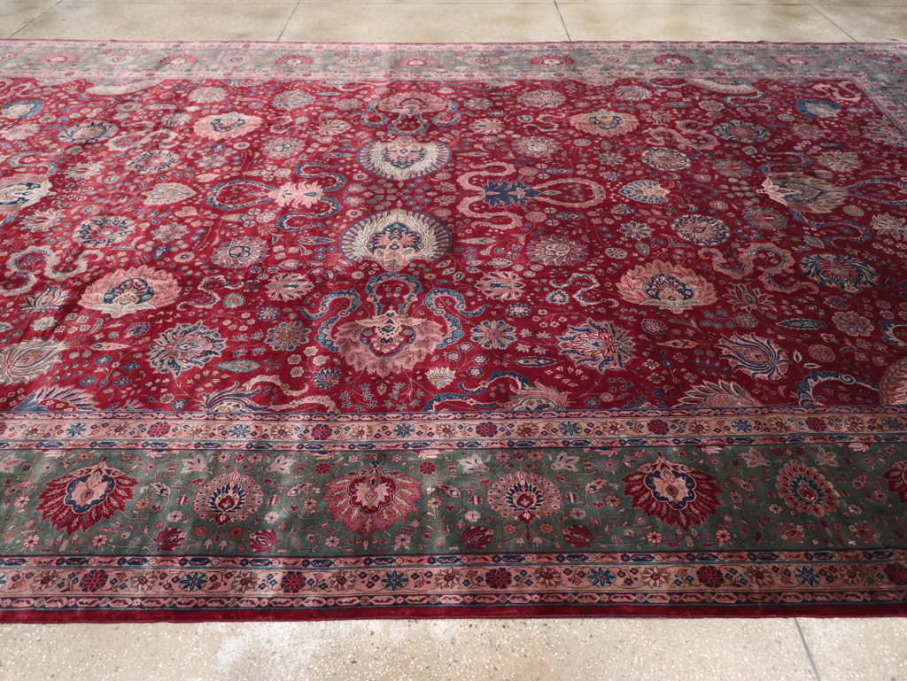 Antique Persian Kashan Large Carpet, No.14369 - Gss