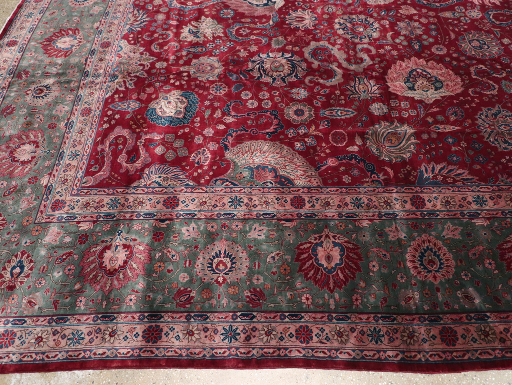 Antique Persian Kashan Large Carpet, No.14369 - Gss