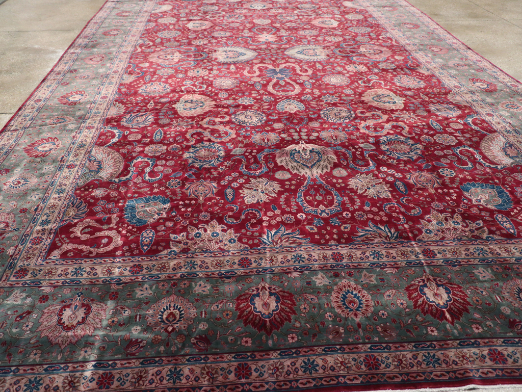 Antique Persian Kashan Large Carpet, No.14369 - Gss
