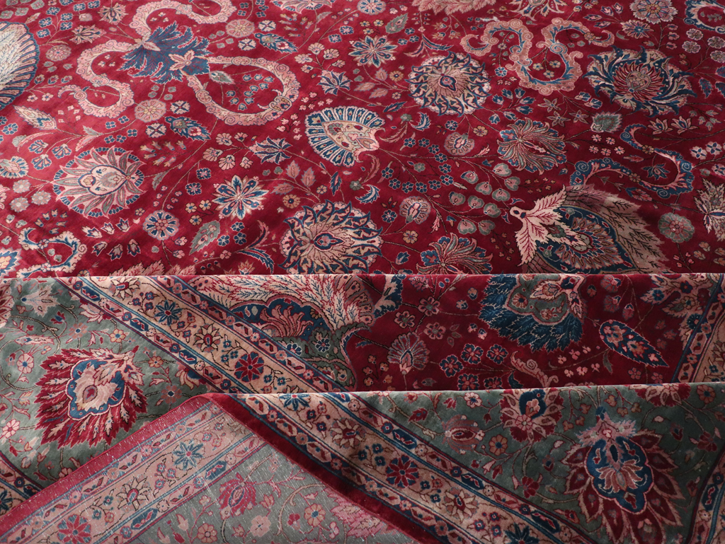 Antique Persian Kashan Large Carpet, No.14369 - Gss