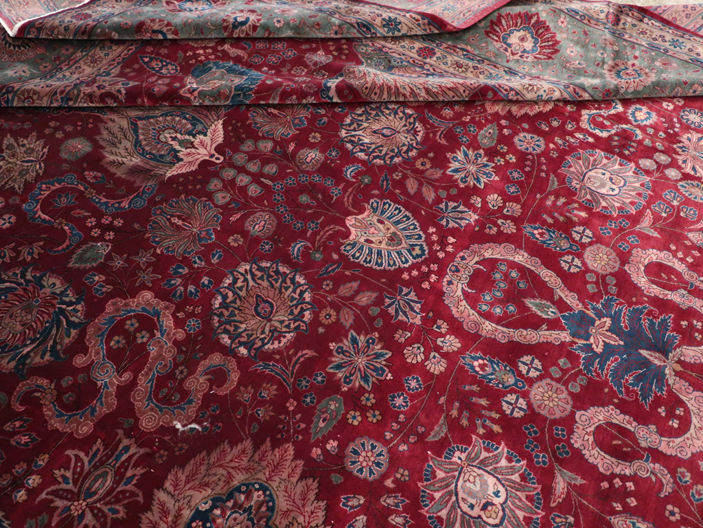 Antique Persian Kashan Large Carpet, No.14369 - Gss