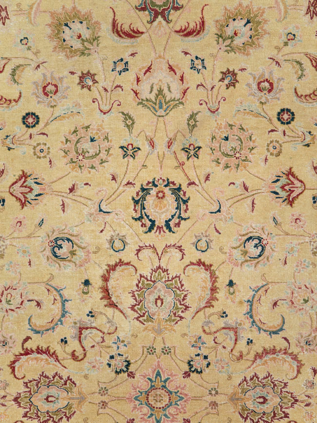 Vintage Persian Tabriz Room Size Carpet, No.14436 - Gss