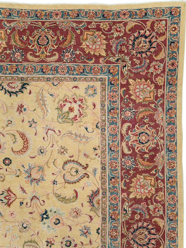 Vintage Persian Tabriz Room Size Carpet, No.14436 - Gss