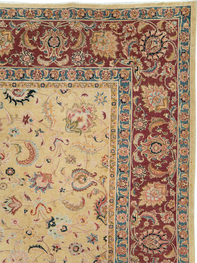 Vintage Persian Tabriz Room Size Carpet, No.14436 - Gss