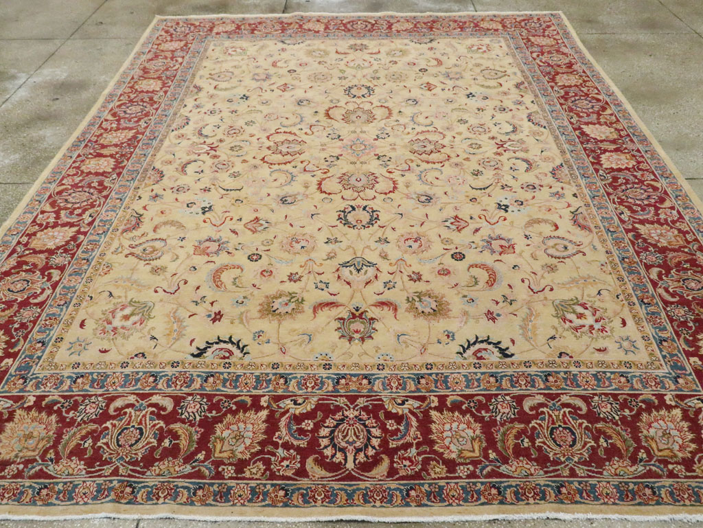 Vintage Persian Tabriz Room Size Carpet, No.14436 - Gss