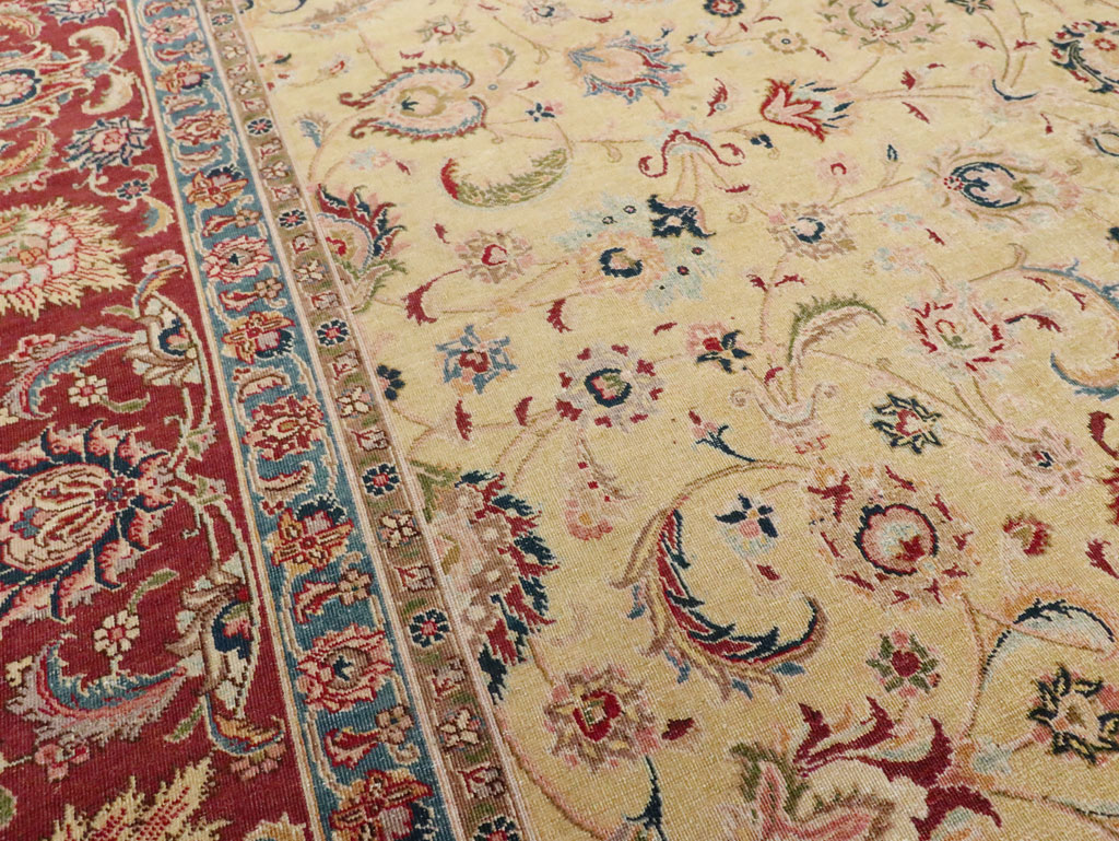 Vintage Persian Tabriz Room Size Carpet, No.14436 - Gss