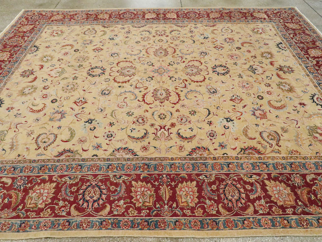 Vintage Persian Tabriz Room Size Carpet, No.14436 - Gss