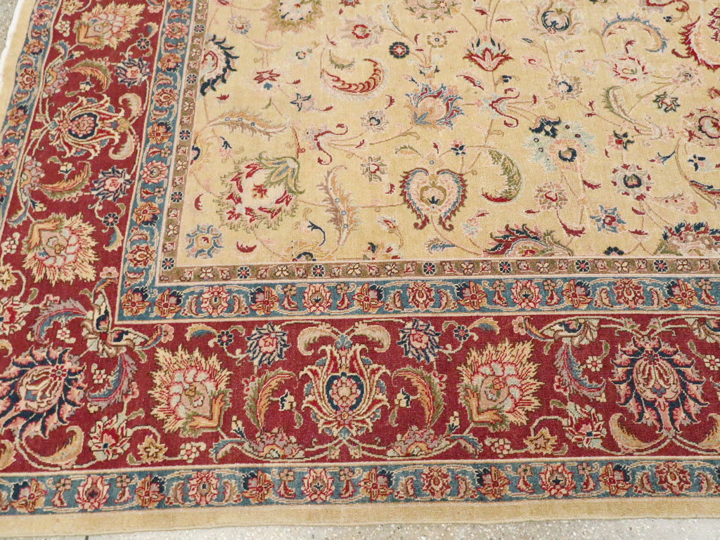 Vintage Persian Tabriz Room Size Carpet, No.14436 - Gss