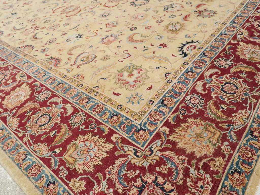 Vintage Persian Tabriz Room Size Carpet, No.14436 - Gss