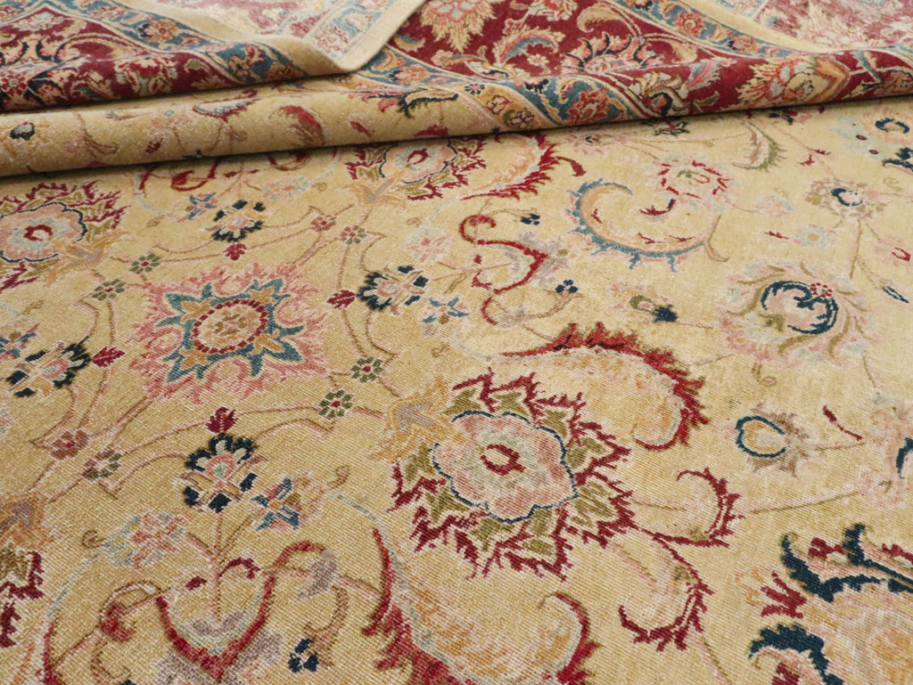 Vintage Persian Tabriz Room Size Carpet, No.14436 - Gss