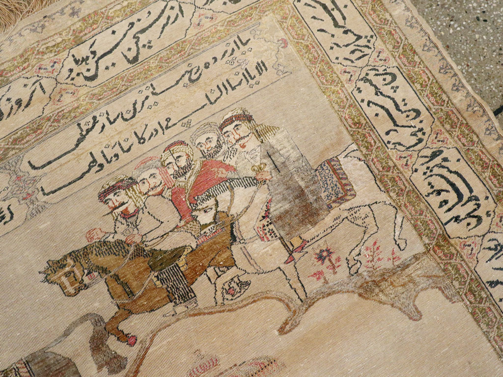 Vintage Turkish Kayseri Pictorial Rug, No.14464 - Gss