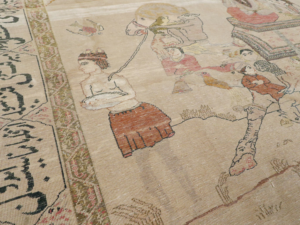 Vintage Turkish Kayseri Pictorial Rug, No.14464 - Gss