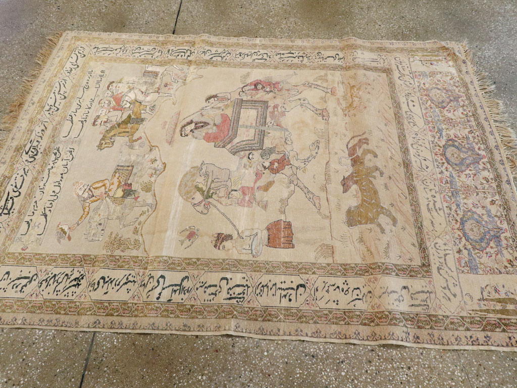 Vintage Turkish Kayseri Pictorial Rug, No.14464 - Gss