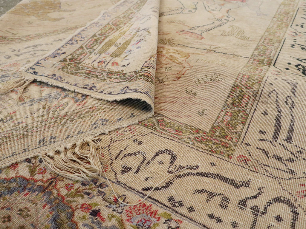 Vintage Turkish Kayseri Pictorial Rug, No.14464 - Gss