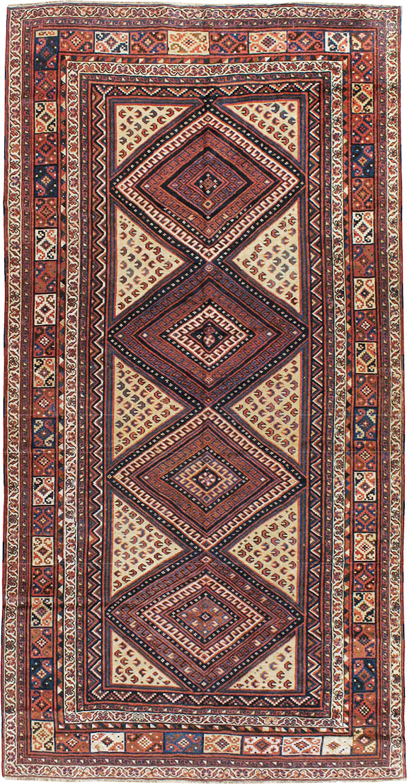 Antique Persian Shiraz Gallery Rug, No.14480 - Gss