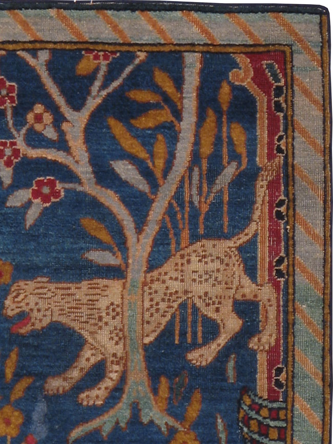 Vintage Persian Kerman Pictorial Rug, No.14513 - Gss