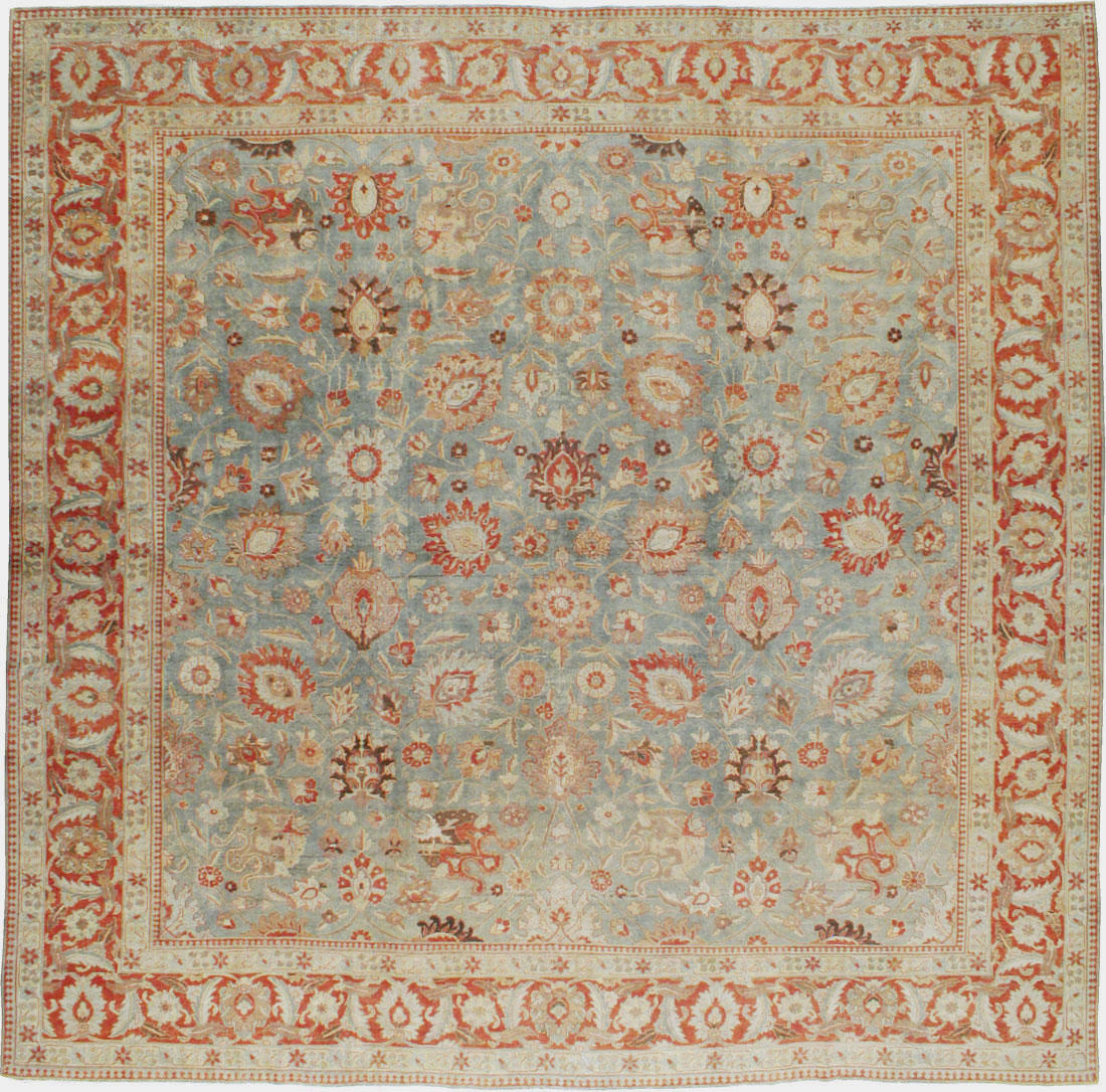 Antique Persian Tabriz Square Rug, No.14522 - Gss