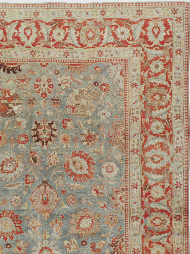 Antique Persian Tabriz Square Rug, No.14522 - Gss