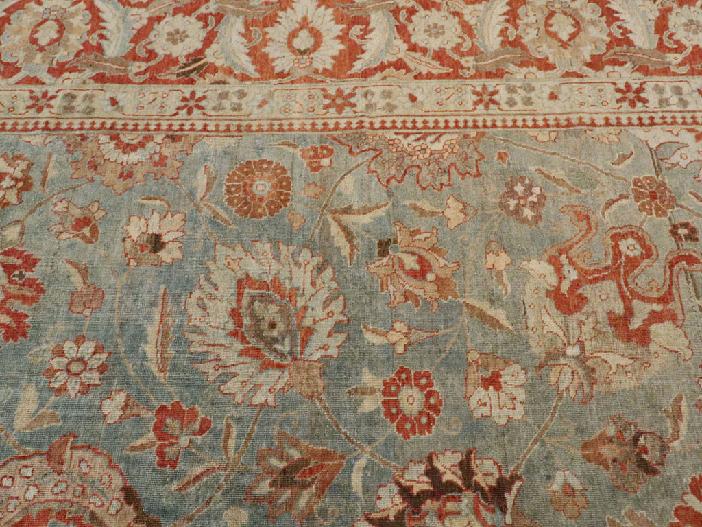 Antique Persian Tabriz Square Rug, No.14522 - Gss
