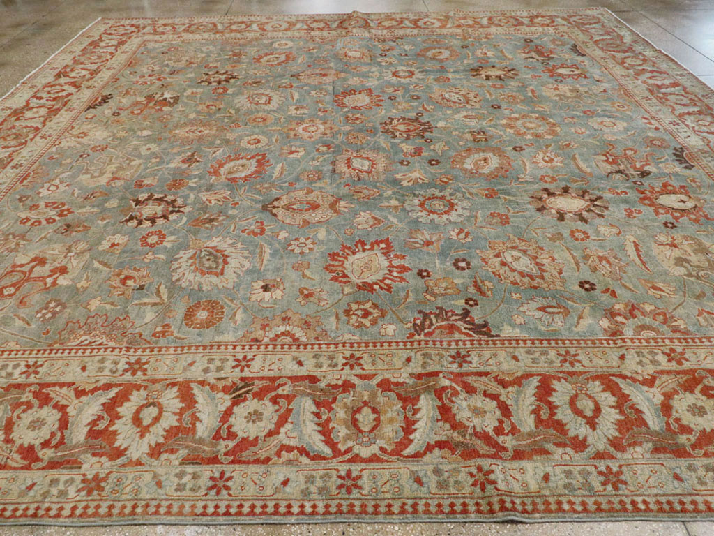 Antique Persian Tabriz Square Rug, No.14522 - Gss